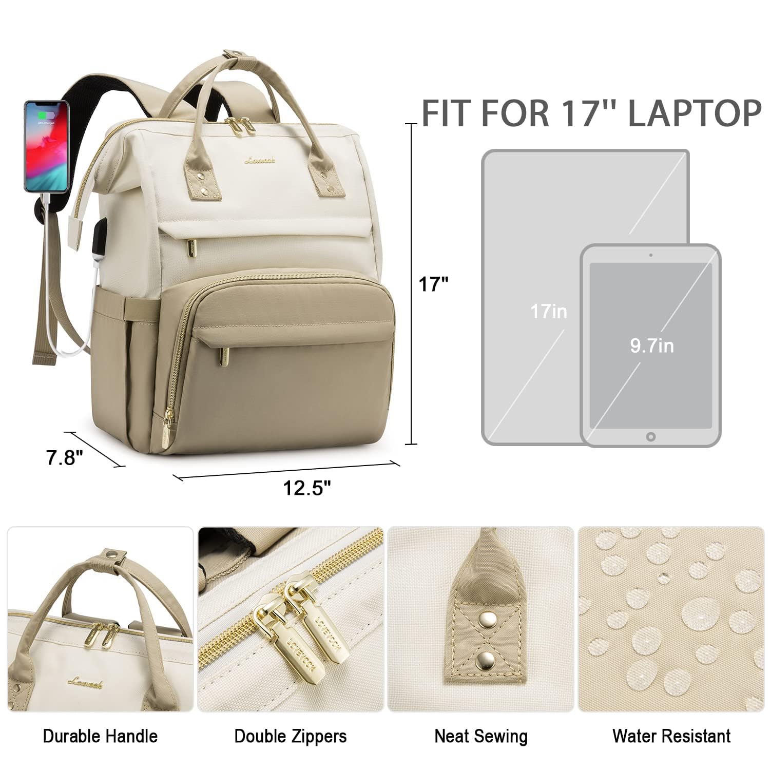 LOVEVOOK Laptop Backpack Rucksack Womens - Image 4