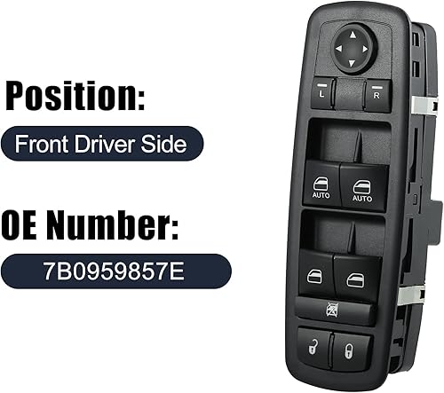 Miniatura 2 de X AUTOHAUX Interruptor eléctrico de la ventana eléctrica del lado del conductor delantero izquierdo para Volkswagen Routan 2009-2014 Reemplazar