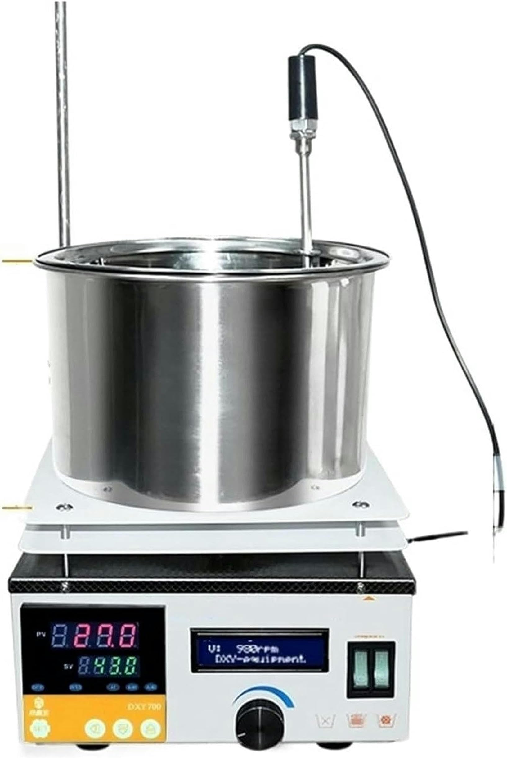 GLJTUO Magnetic Stirrer Magnetic Mixer Stainless Steel Heat Collecting Lab Constant Temperature Oil Bath PID Self-tuning,1-DF101S