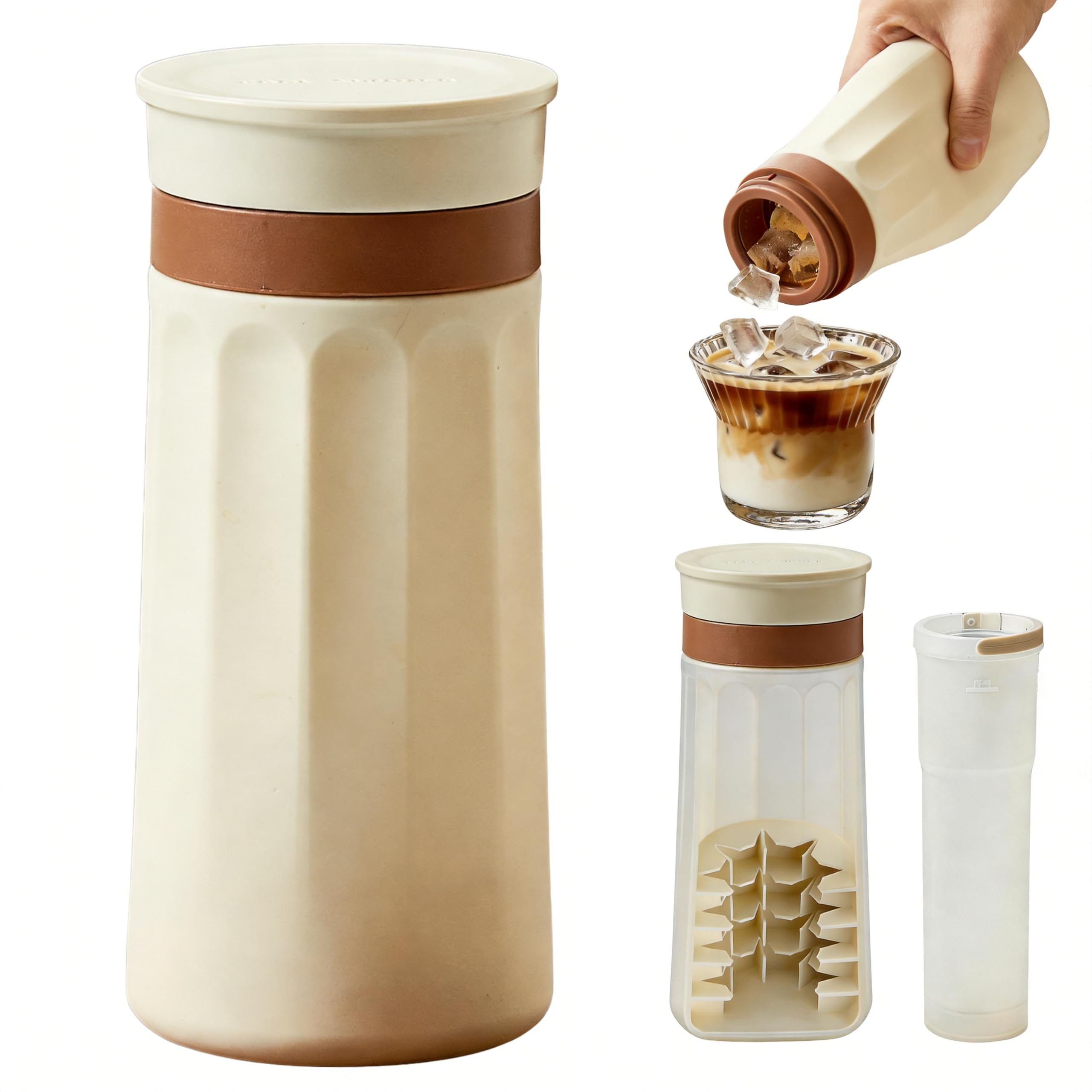 Przenośny kubek do robienia kostek lodu, 500 ml, bez BPA, z łatwą konstrukcją do koktajli, kawy, zamrażarki, idealny do domu i podróży