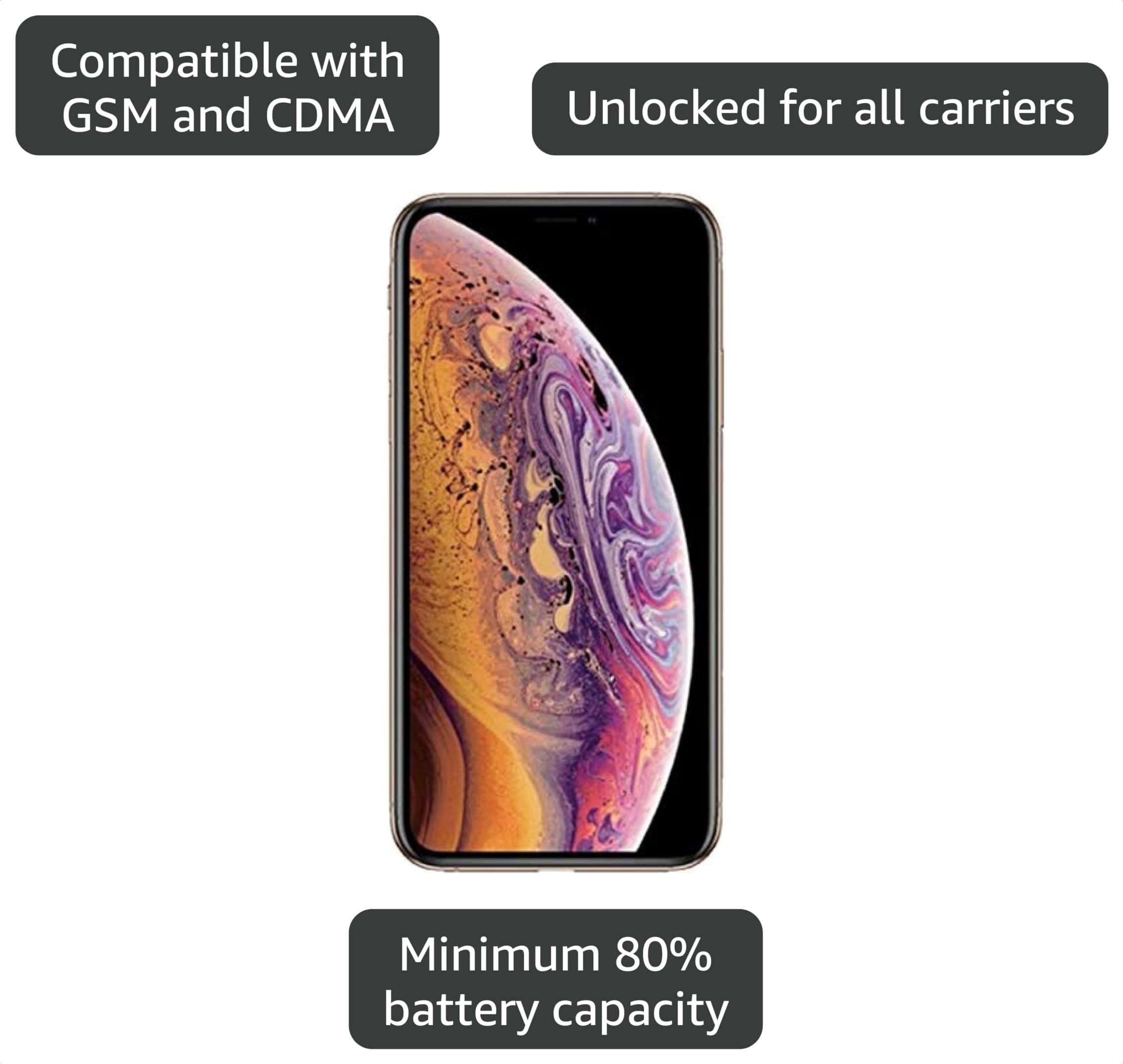 Amazon.com: Apple iPhone XS Max, 512GB, Gold - Unlocked (Renewed