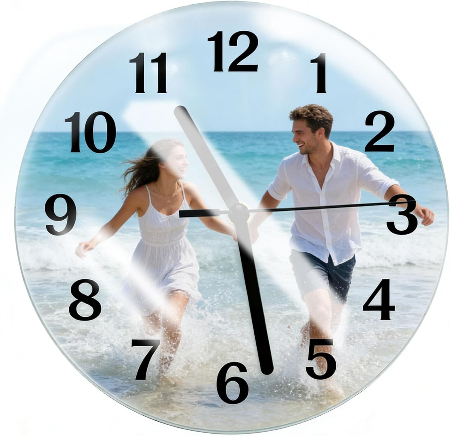 20 Pack 7.8in Sublimation Clock Blanks Glossy Tempered Glass Round Clocks Wall Photo Frame Clock for Bedroom Living Room Home Decor Office Gifts image 4