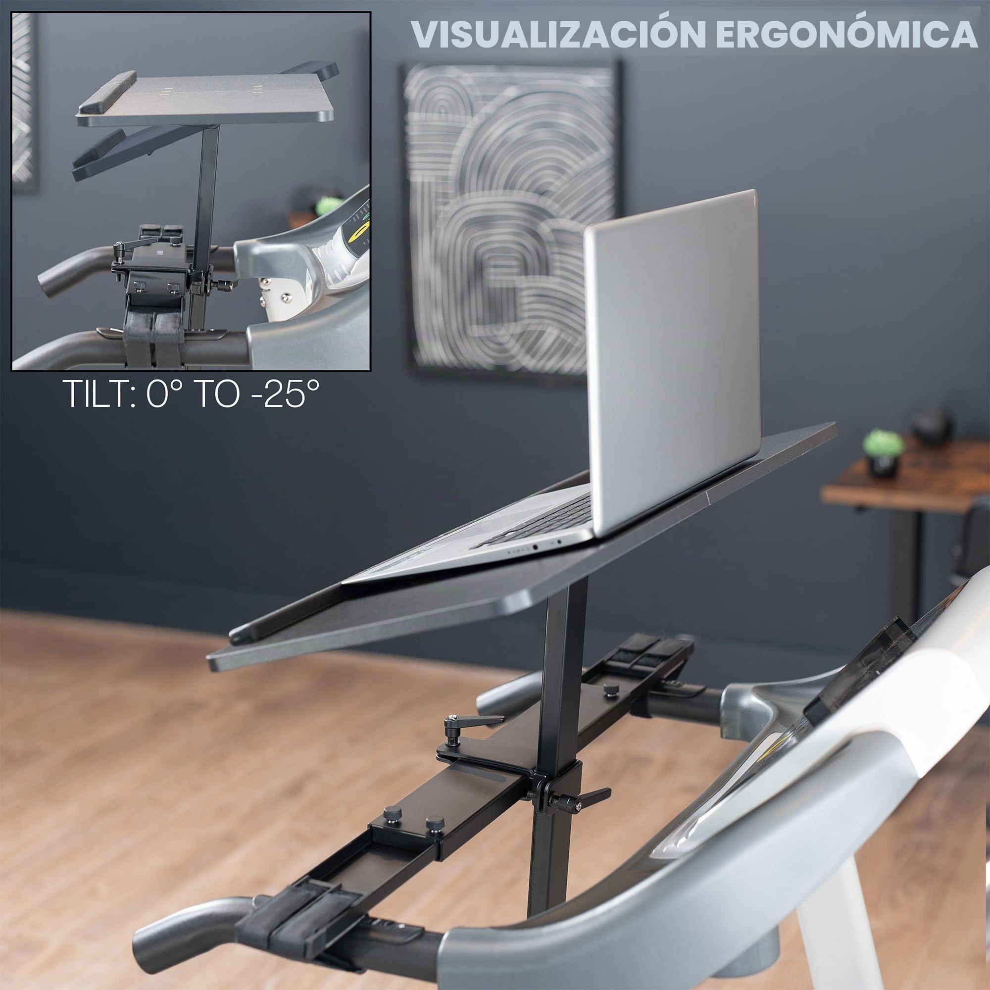 VIVO Escritorio Universal de Madera para portátil, Soporte ergonómico Ajustable para Cintas de Correr, Incluye Alfombrilla de Mouse y Soporte para muñeca, Soporte-tdml4