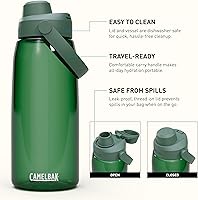 Vista 3 de CamelBak Thrive Chug Tritan Renew Water Bottle Forest Green, 32oz