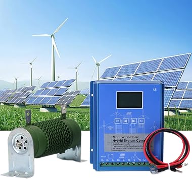1600W Wind Solar Hybrid Charge Controller with Dump Load max 1000W Wind Turbine Generator 600W Solar Panel 12V 24V Auto MPPT Charge Boost Charging Regulator Wind + PV Off Grid System