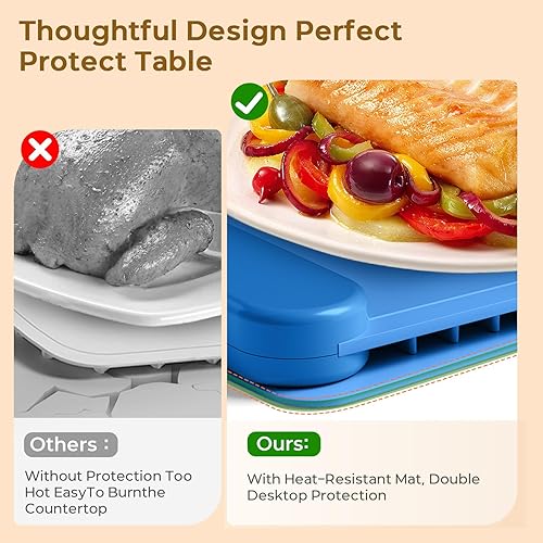 Miniatura 3 de Tapete de calentamiento de alimentos con tapete protector de mesa, tapete de calentamiento rápido de grafeno, bandeja de calentamiento eléctrica con
