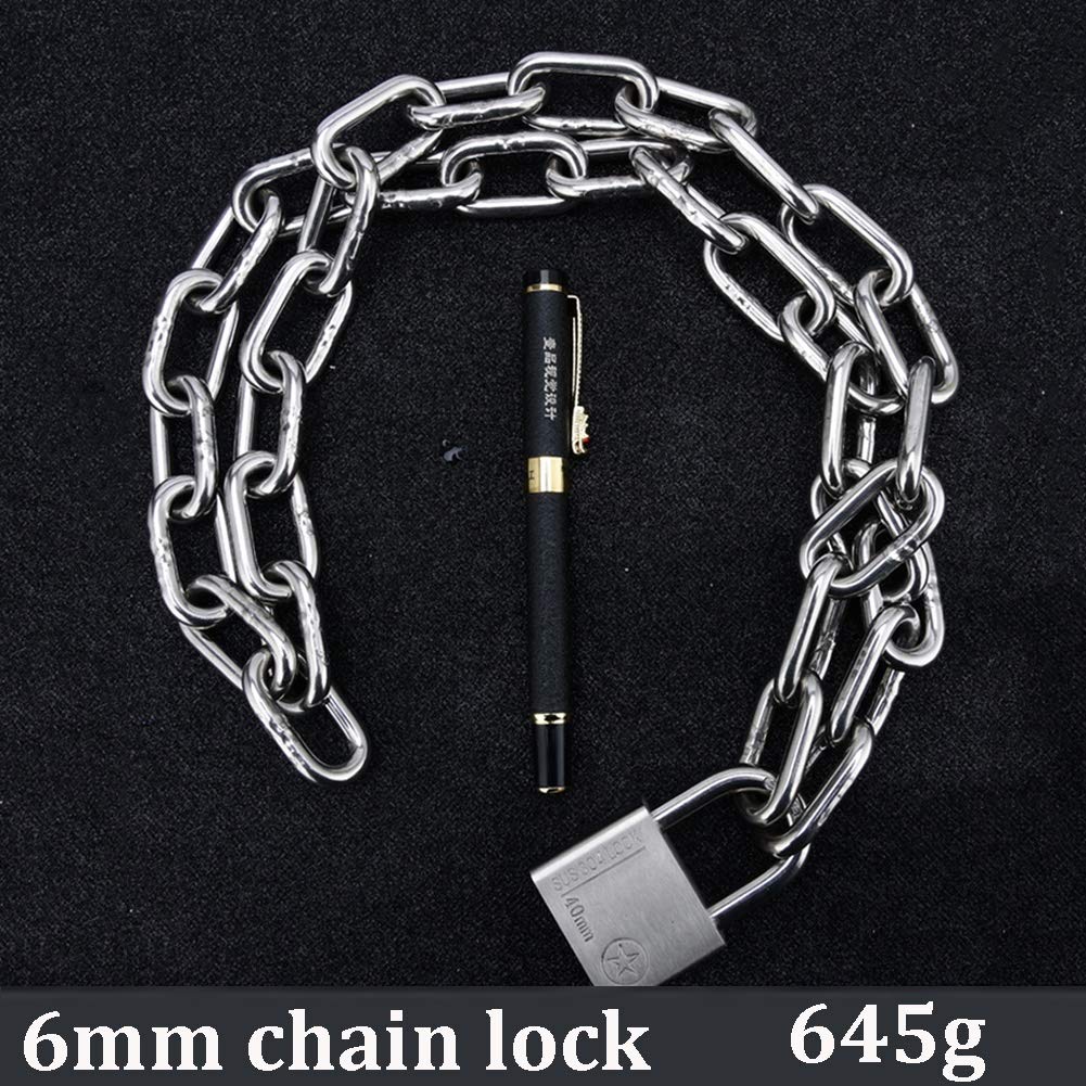 Lucchetto con 4 chiavi, la catena è lunga 1 m, spessa 6 mm, 8, 10 e dimensione del lucchetto 50 x 68 Viene utilizzato for le serrature di sicurezza(6mm)