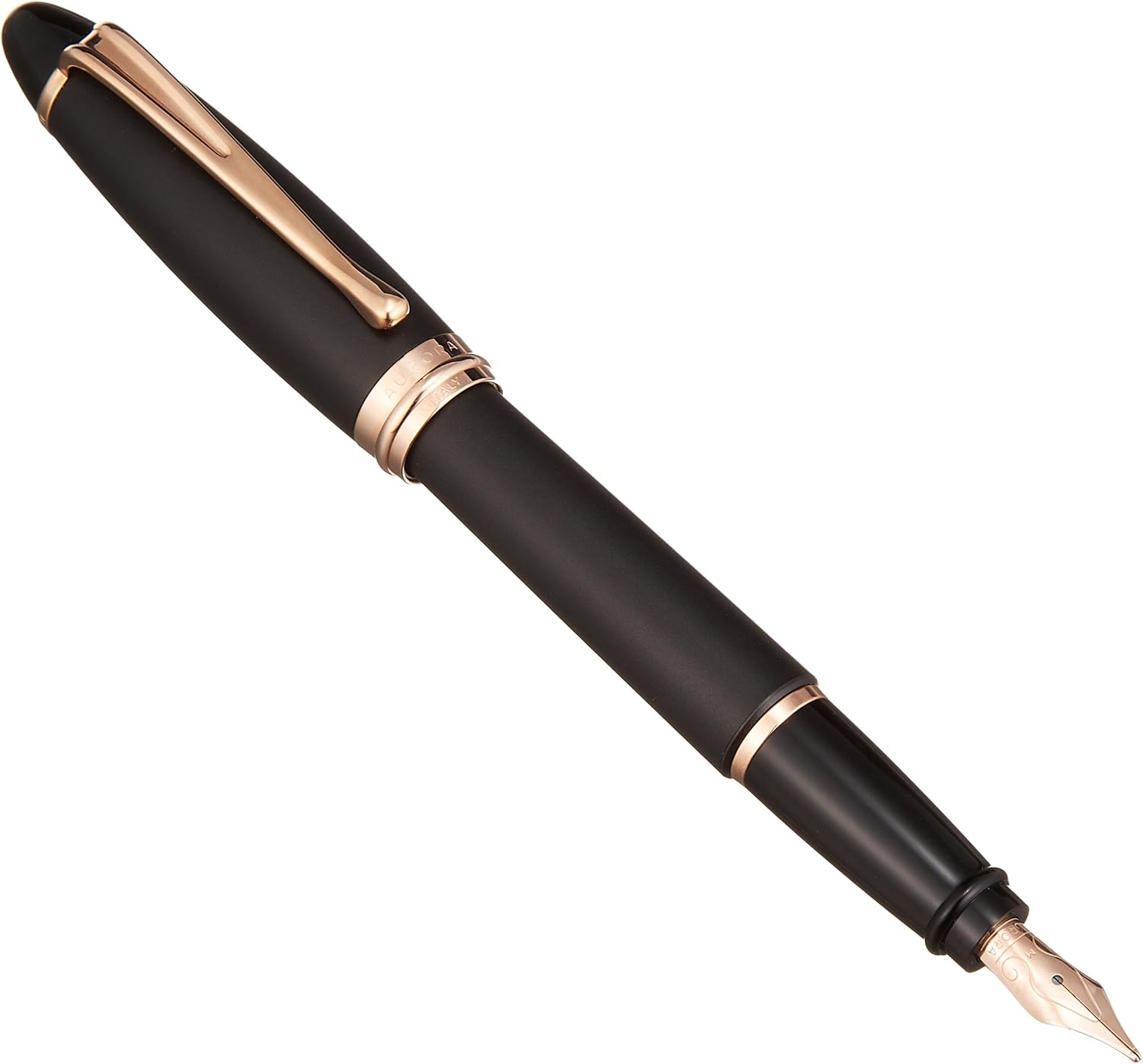 Aurora B10-PB Ipsilon Fountain Pen, Medium, Medium Point, Satin, Rose Gold, Blue, Dual Use Type
