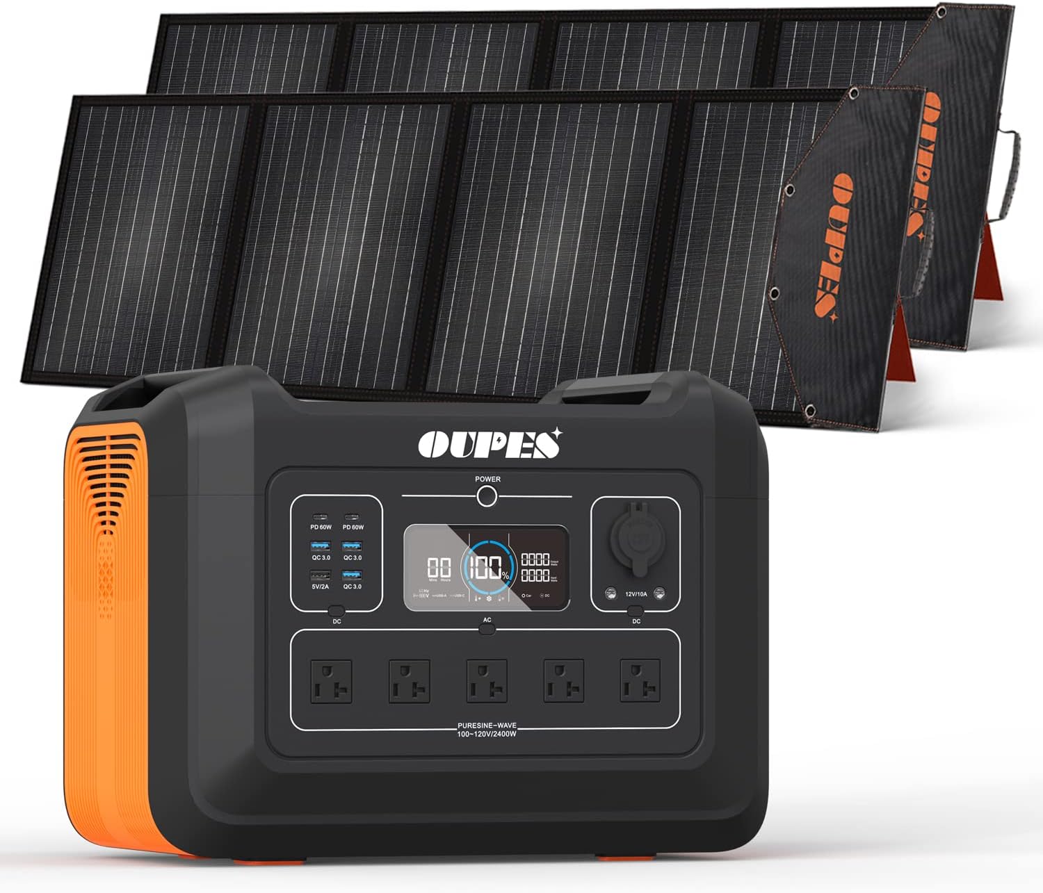 OUPES 2400W Portable Power Station 480W Solar Panels Honduras | Ubuy