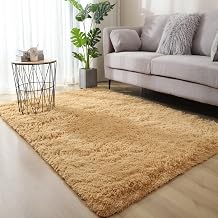 Area Rugs 3.2x5 for Living Room, Tie-Dyed Fluffy Plush Rugs for Bedroom, Indoor Floor Carpet for Kids Girls and Boys Room, Home Decor Aesthetic,Dorms, Nursery Rooms, Khaki