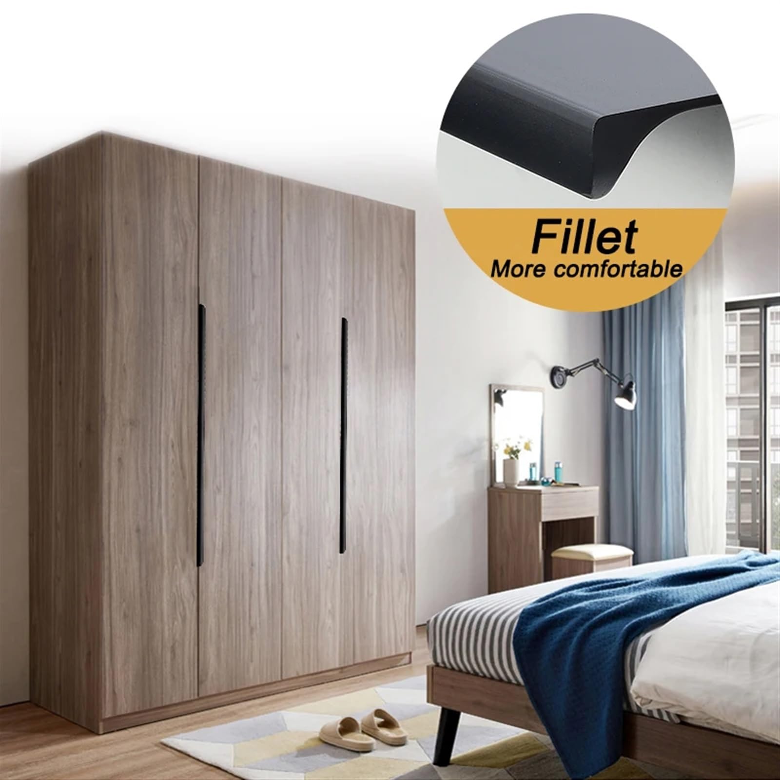Maniglie invisibili for mobili da cucina, armadietti, cassettiere(Black,120mm)