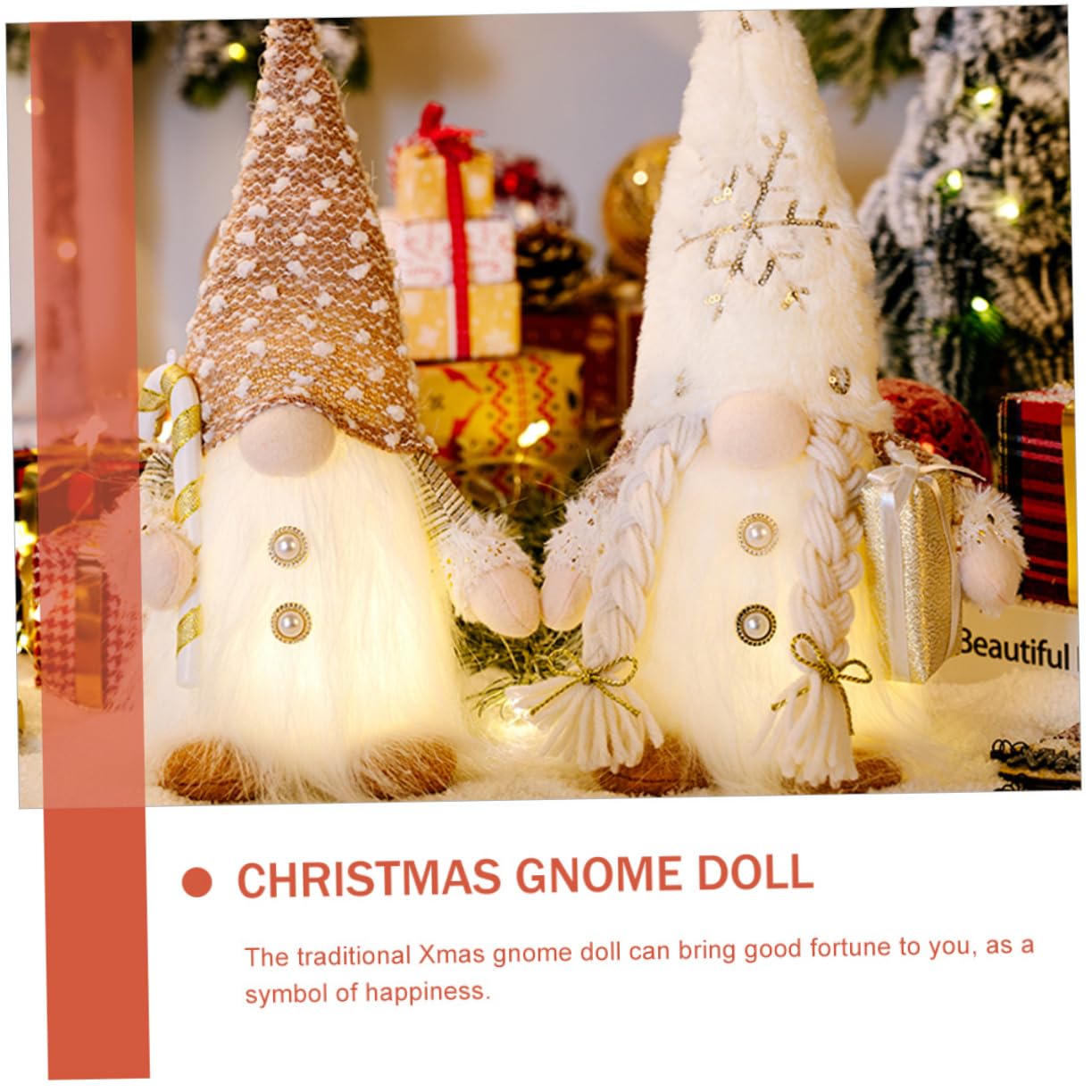 Abaodam 2piezas GNOME Navideño con Luz Led Muñeco Decorativo De Navidad para Fiestas Adorno De Escritorio y Centro De Mesa para Decoración Festiva