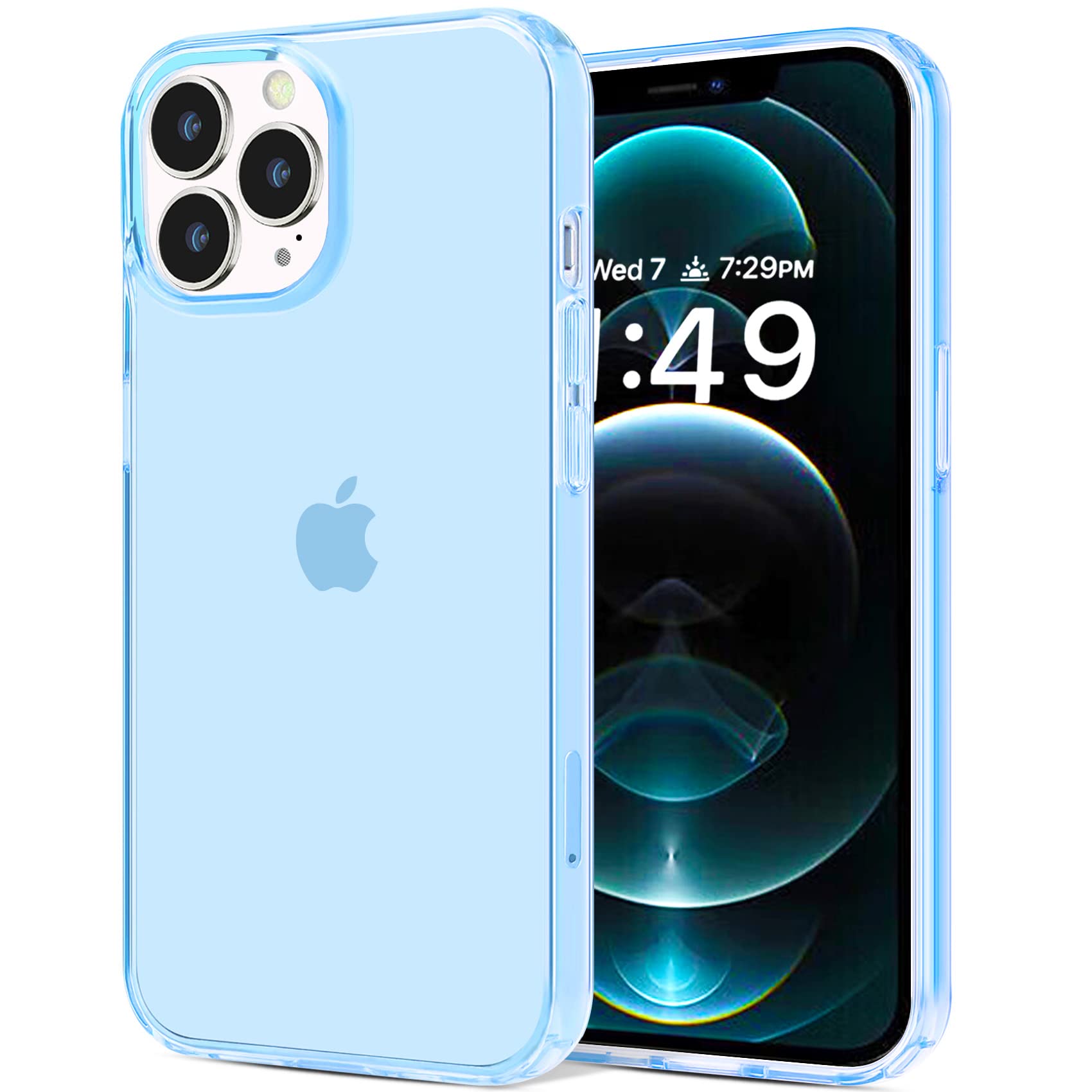 JJGoo Compatible with iPhone 12 Pro Max Case Clear, Transparent Soft Shockproof Protective Slim Thin Bumper Cover Phone Case, Blue