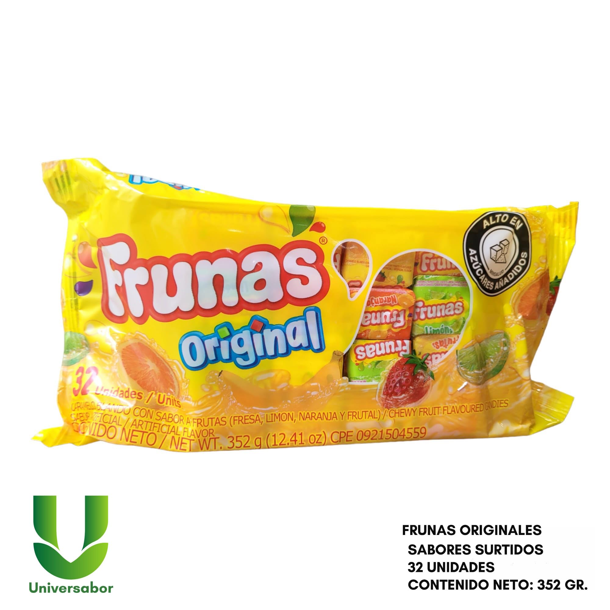 Frunas - Original - Caramelos Masticables con Sabor a Frutas – Producto colombiano -26 Unidades - 416 Gramos