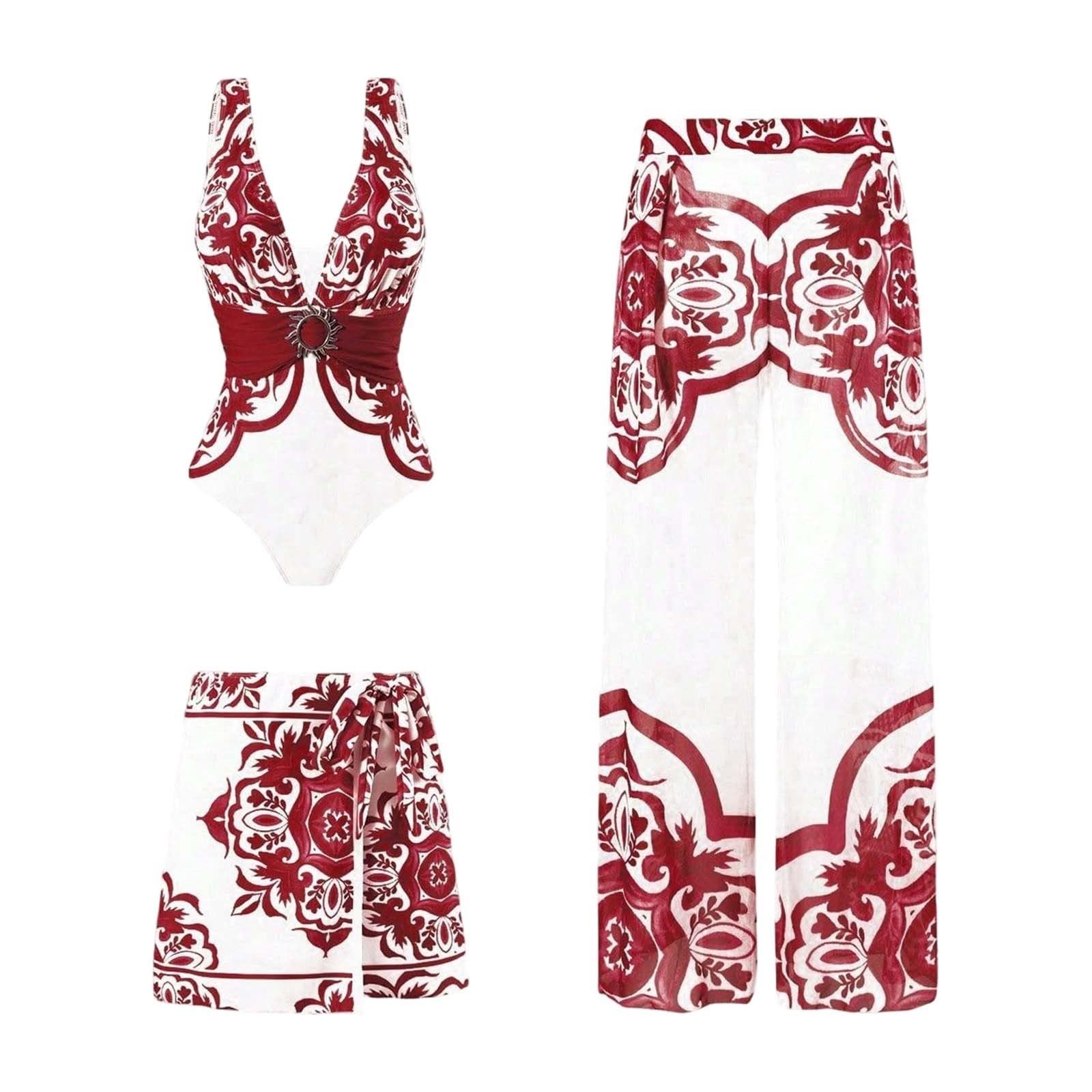 Generico Costumi da Mare Donna, Costume Intero Donna Contenitivo Costumi da Bagno Donna Curvy Costume Donna Piscina Scollo a V Costumi Interi Mare Push Up Swimsuit Regolabili Swimwear Collo Appeso