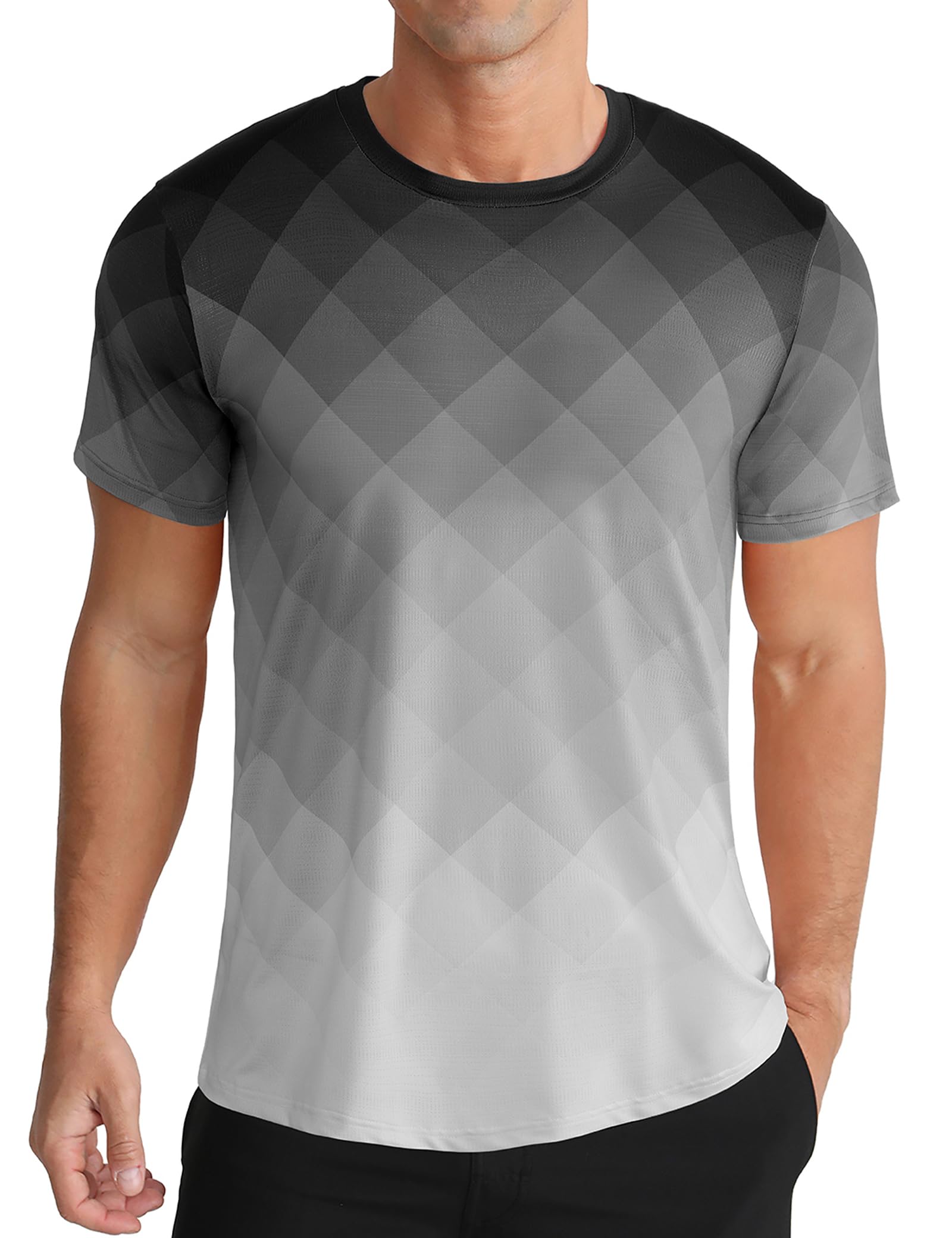 APTRO Herren Sport Tshirts Herren Trainingsshirt Funktionsshirt Schnelltrocknend Sportshirt Gym Shirt Farbverlauf