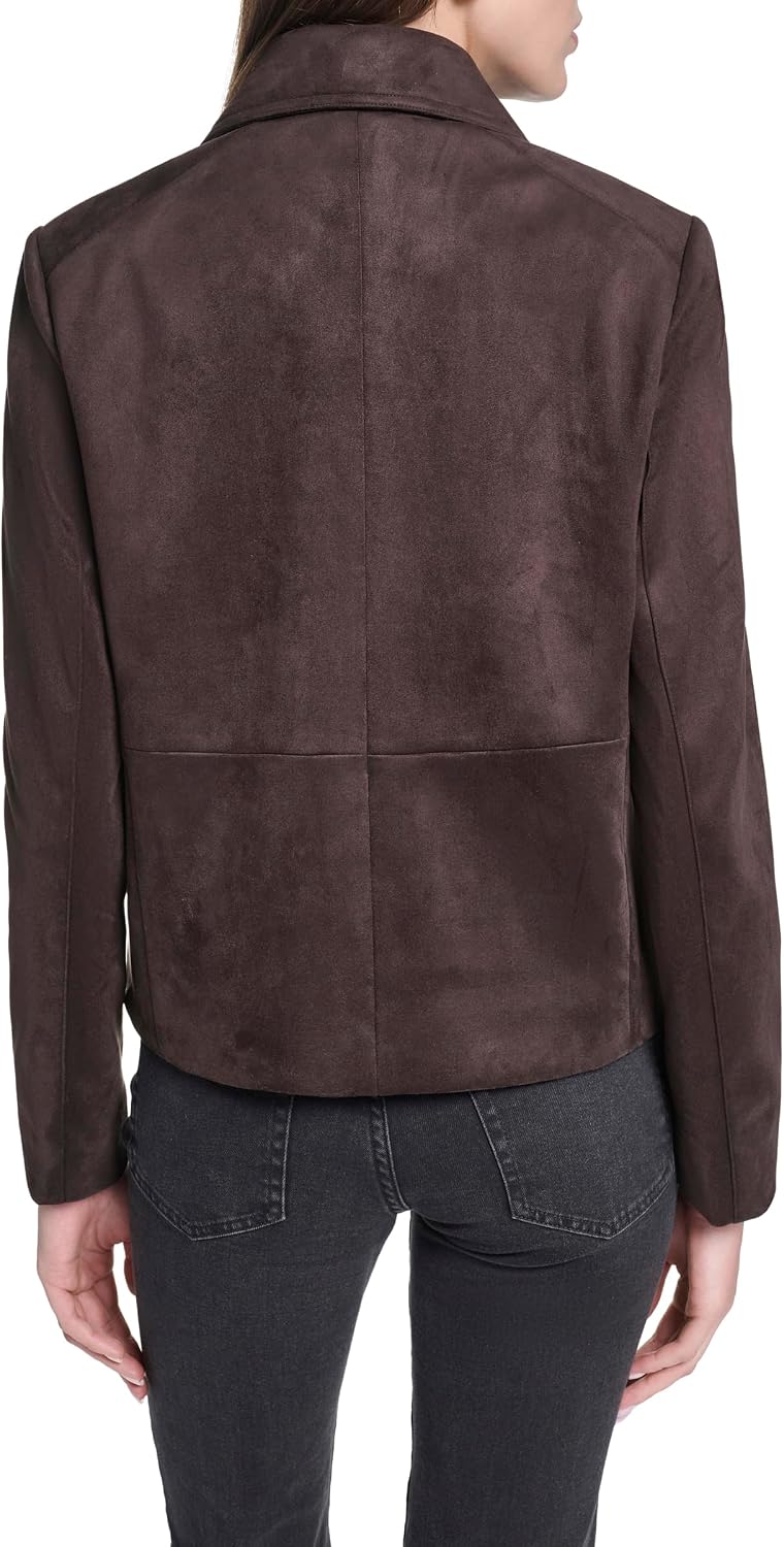 Cole Haan Women's Faux Suede Embossed Trucker Jacket image 4