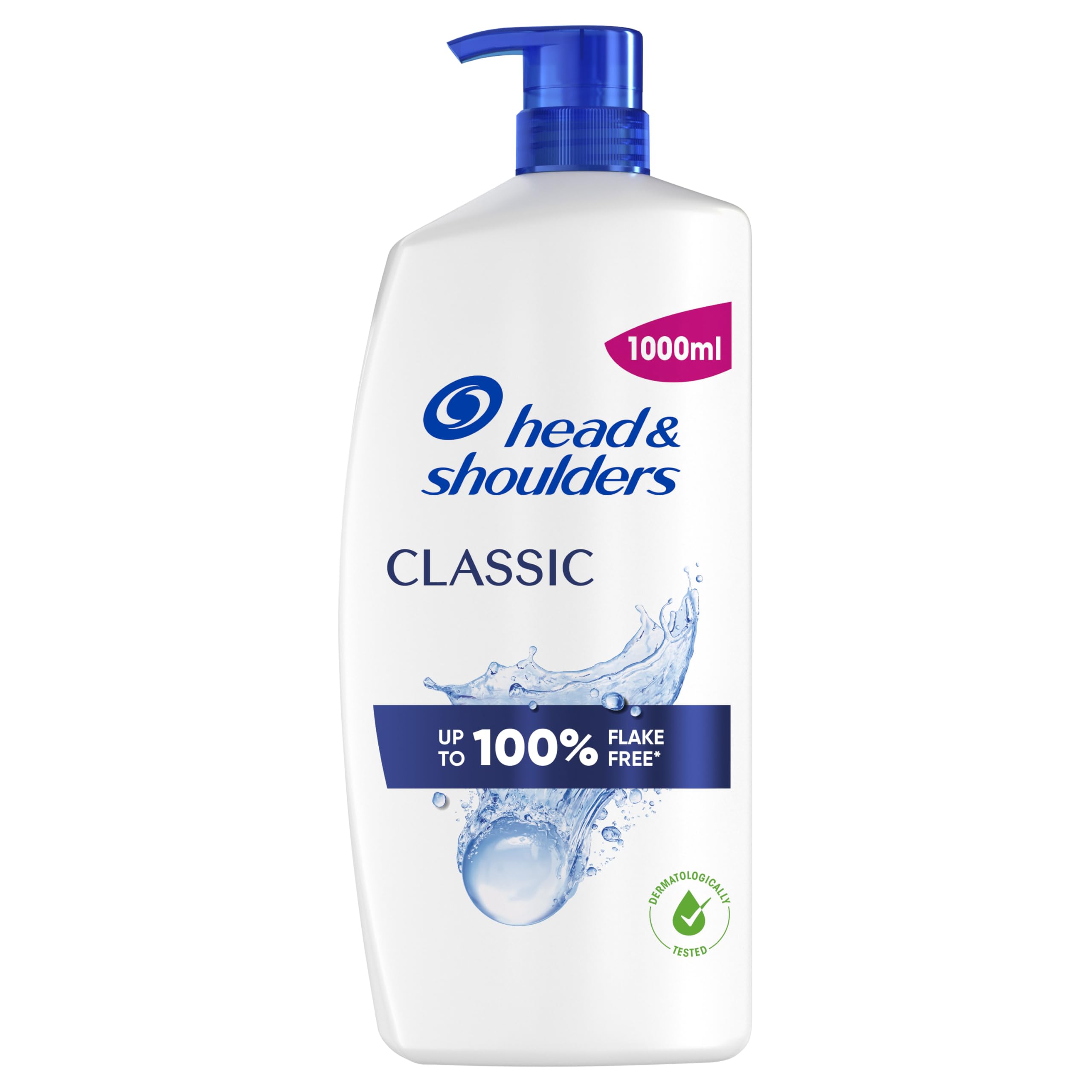 Head & Shoulders Shampoo Antiforfora Classic Clean 1000ml con Dosatore per Uso Quotidiano. Fino al 100% Protezione dalla Forfora. Clinicamente Testato. Per Tutti i Tipi di Cute e Capelli. Freschezza