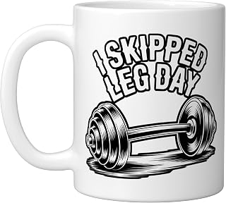 I Skipped Leg Day Anti-Gym Fitness Sarcasm Joke |- Ceramic Mug, White
