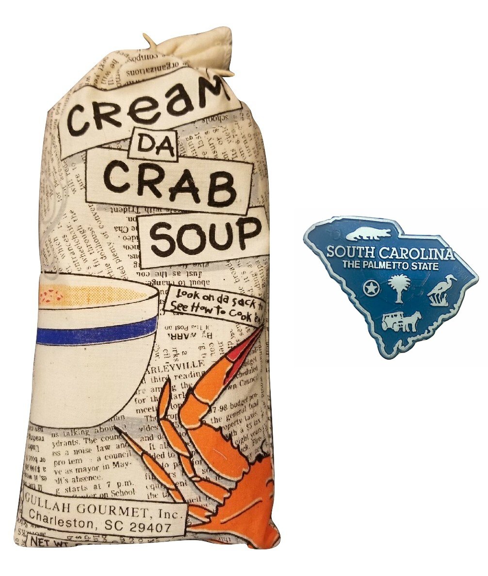 Gullah Gourmet Cream Crab Soup - 6 oz Maryland Style Cream of Crab Soup Use this Mix and Add Lump Crab Meat - Enjoy this Charleston South Carolina Mixture that makes a Meal for 4 w/SC Magnet