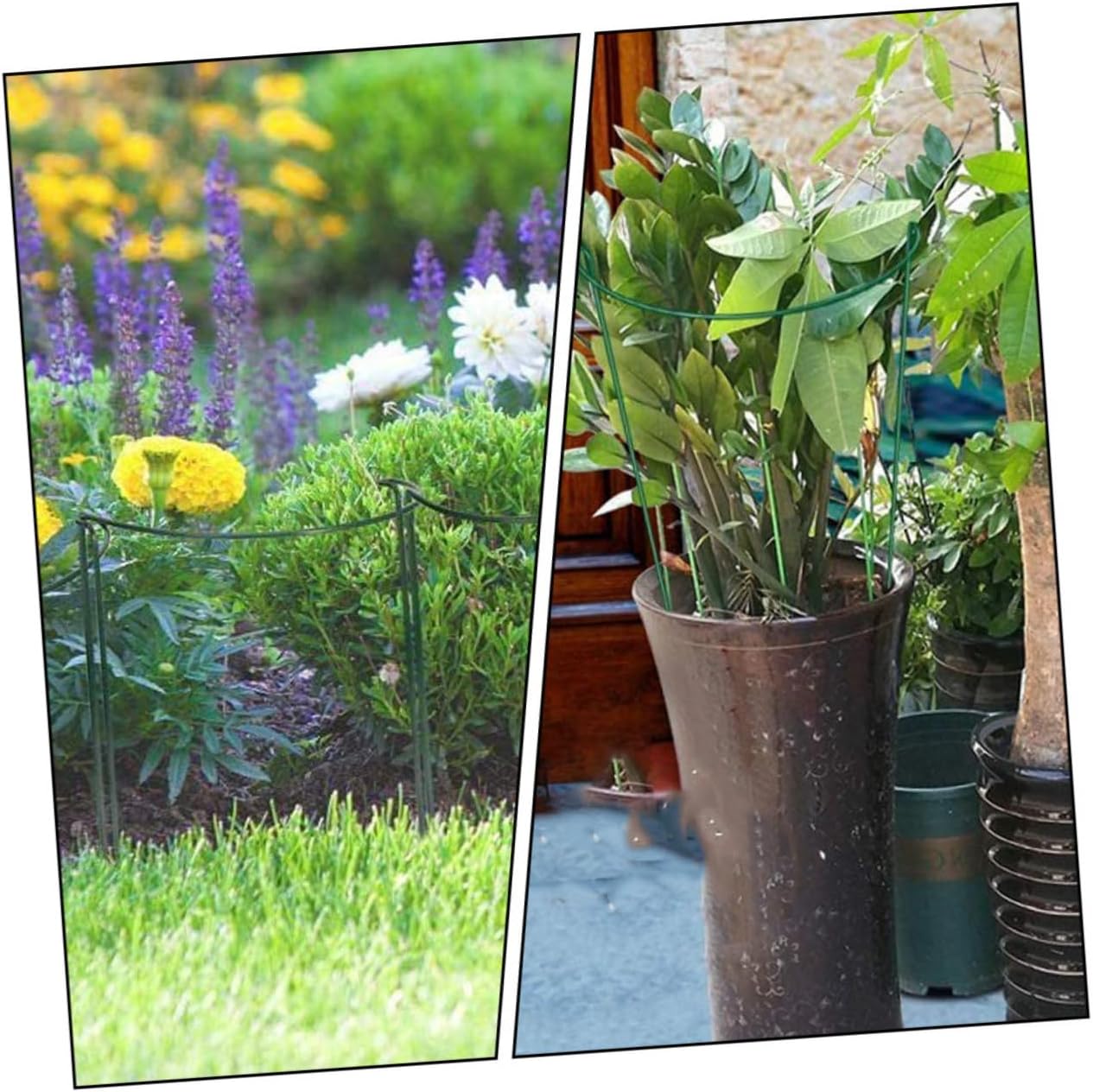 6pcs Plant Support Stands Flower Trellis Potted Plant Supports Half Round Design