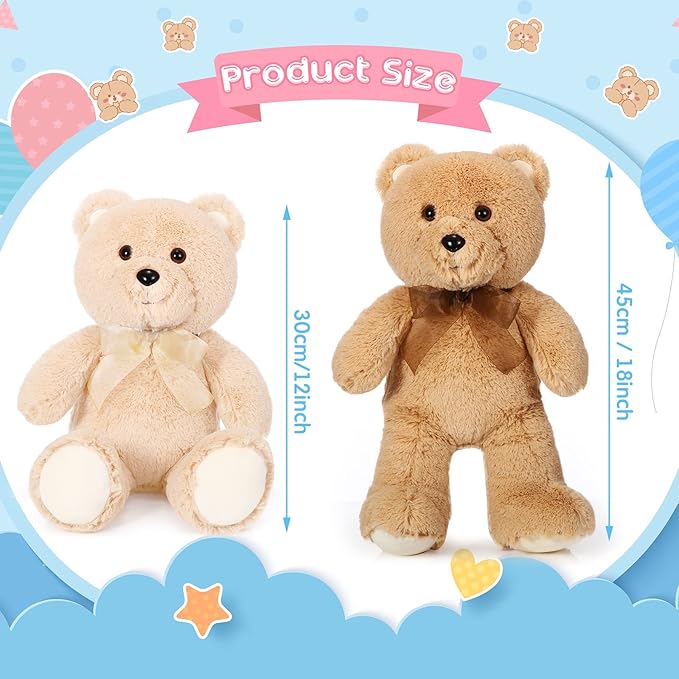 HyDren 2 Ositos de Peluche 45 cm con Lazos Regalo para Novia miniatura 2