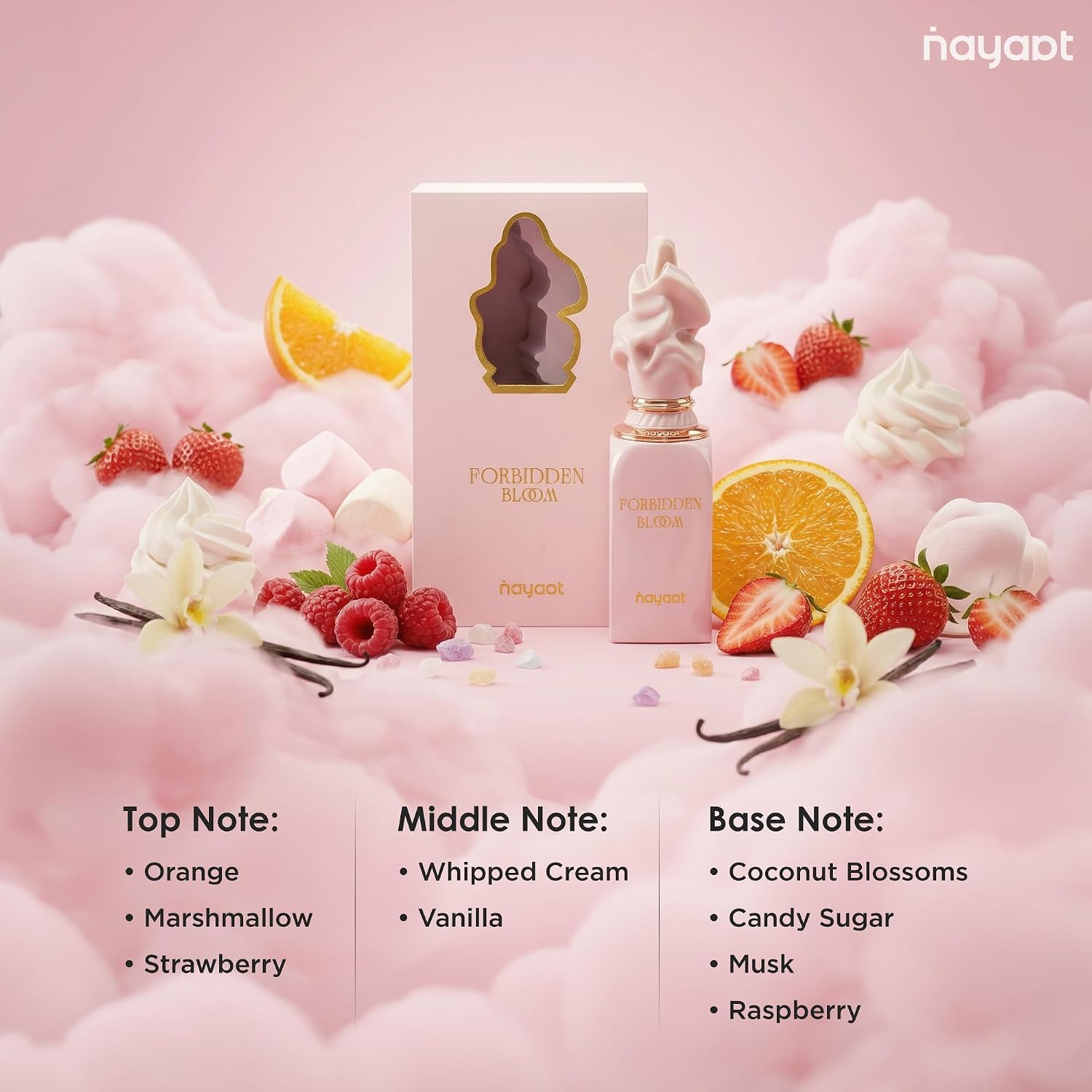Orientica Nayaat Forbidden Bloom Eau De Parfum 3oz/90ml – Notes of Marshmallow, Candy Sugar, Whipped Cream, Raspberry & Vanilla - Gourmand Arabic Perfume for Women - Perfumes Arabes de Mujer