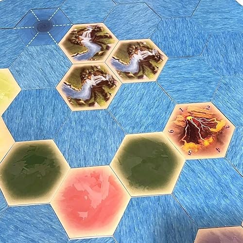 Miniatura 6 de Gold River Hex Scenario - Piezas de juego compatibles con las expansiones de Catan, Seafarers y Catan de Catan (3 hexagonales)