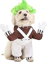 Vista 1 de Fun Costumes - Willy Wonka Pet Oompa Loompa para perros y gatos, disfraz de trabajador de fábrica de chocolate para mascotas S