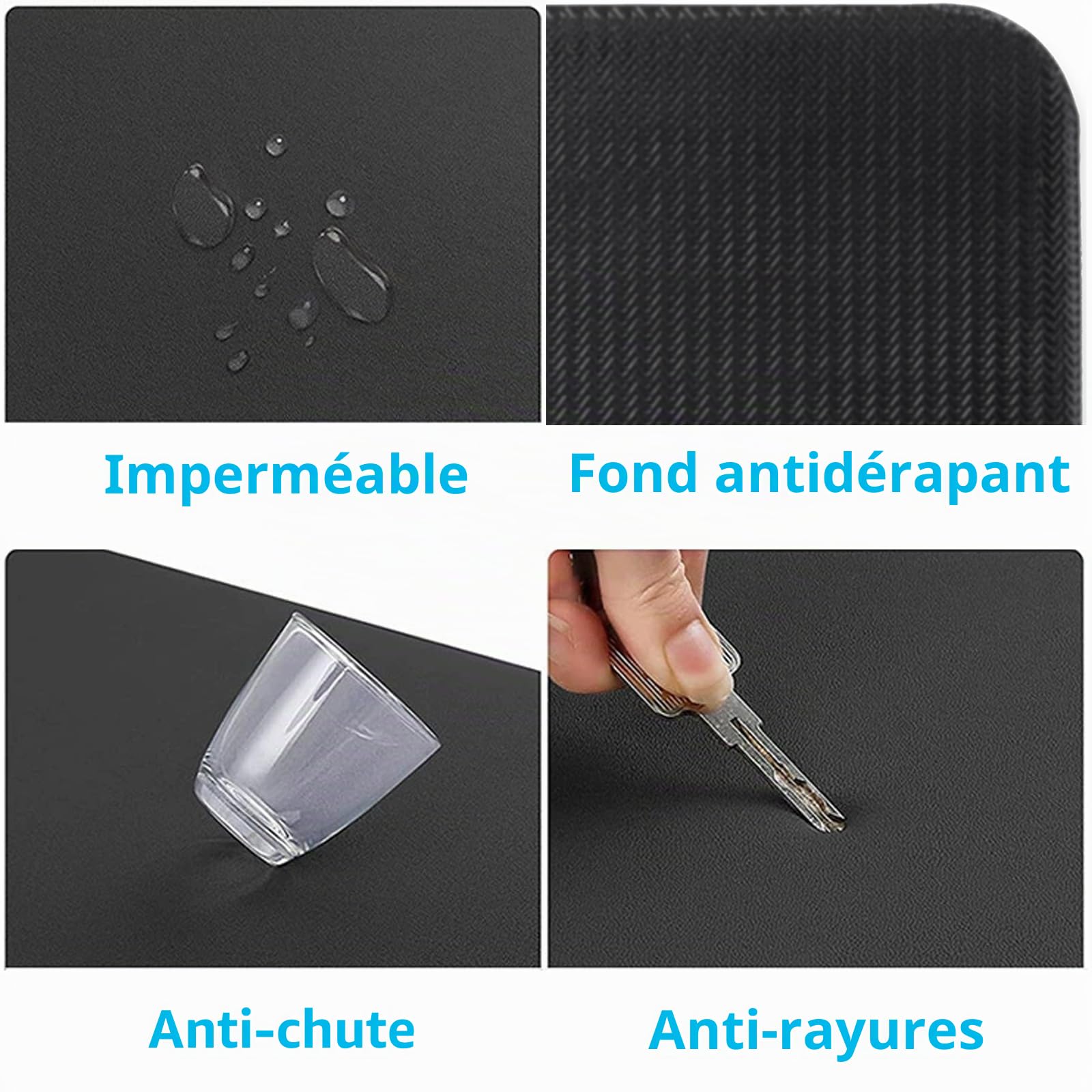 Tapis anti-fatigue WODSTA de 20 mm d'épaisseur, antidérapant, facile à nettoyer, aide à soulager la fatigue des jambes et les douleurs dorsales pour cuisine, bureau, buanderie, etc. (440 mm x 720 mm x