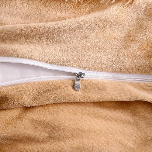 Miniatura 5 de Uhamho Lujosa funda de edredón de 1 pieza, de piel sintética, lanuda, de terciopelo, con cierre de cremallera, sin funda de almohada, sin edredón