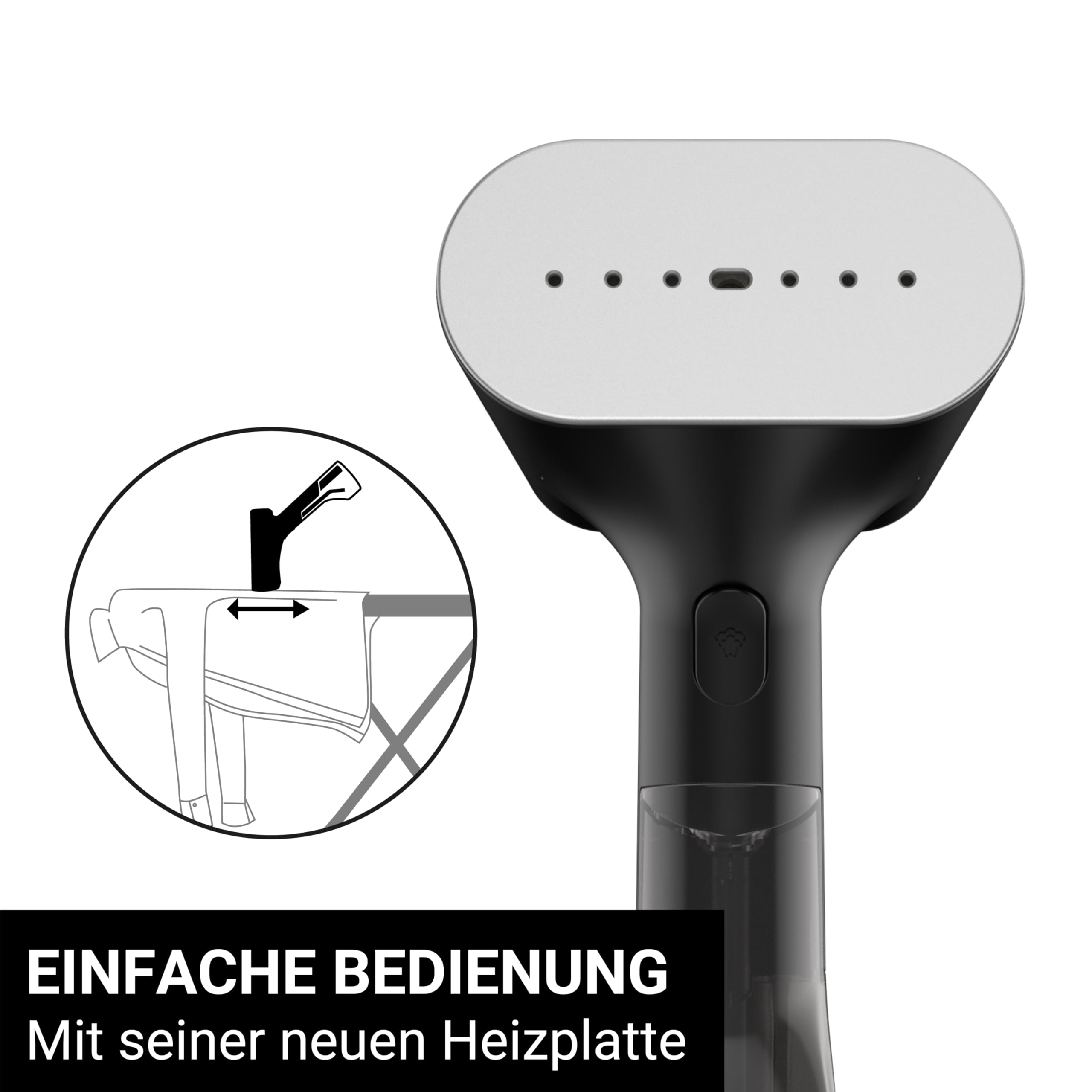 STEAMONE – Dampfglätter 2000 W, 28 g/min – Handbügeleisen – Fassungsvermögen 140 ml – Entfernt 99,99% der Verunreinigungen – In 35 Sekunden betriebsbereit – 3 m Kabel – Kompaktes Format – EUDTC140BV2