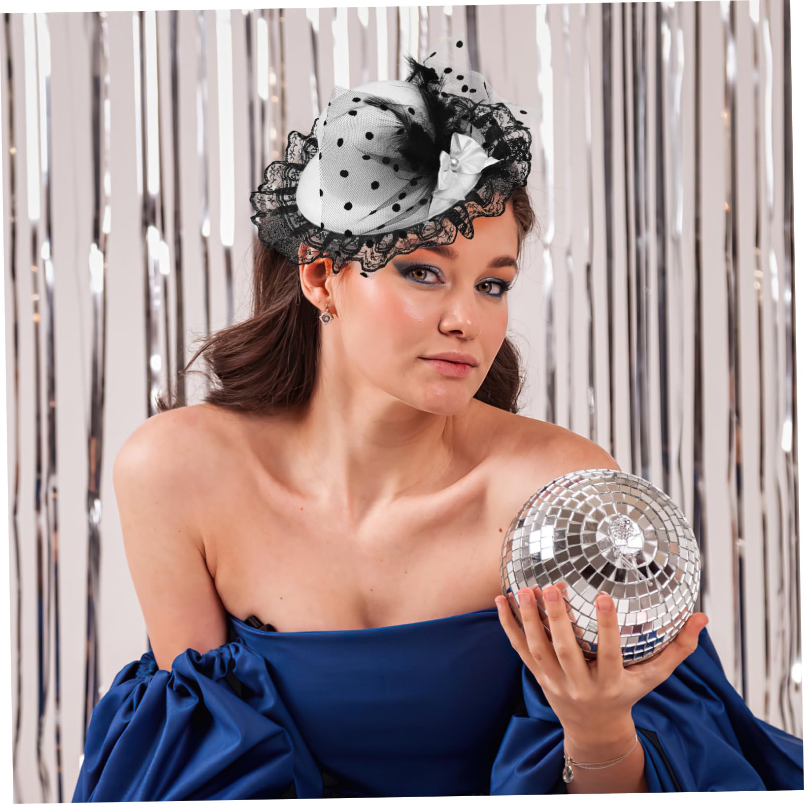 SOIMISS sombrero de copa sombrero vintage sombrero retro sombreros de evento accesorios para el cabello fascinator sombreros de té para tocado de fiesta de té Malla