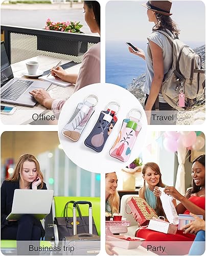 Miniatura 6 de COOKOOKY Chapstick - Llavero con clip para bálsamo labial, con clip, lápiz labial, brillo de labios, llavero