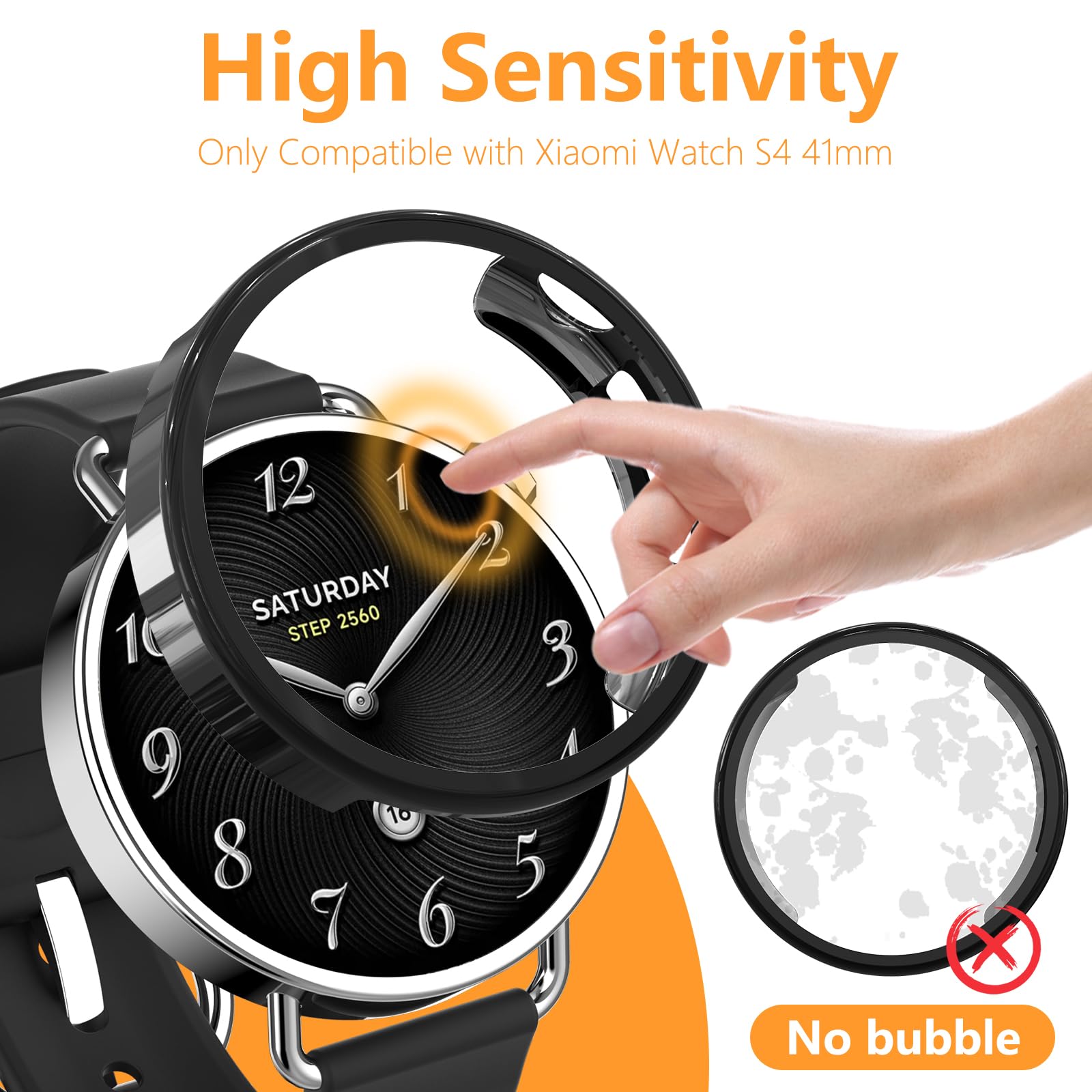 Hianjoo 5 sztuk pokrowiec kompatybilny z Xiaomi Watch S4 41 mm, odporny na wstrząsy ekran TPU ochraniacz kompatybilny z Xiaomi Watch S4 41 mm