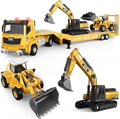 Construction Toys,Chardfun Construction Truck Set Toys for 3-9 Year Old Boys Vehicle Toys Truck Toy for Boys 4 5 6 7 8 Birthday Gift Toddler Toys