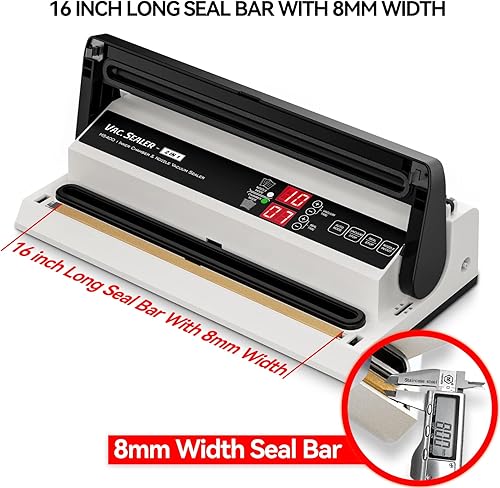 Miniatura 4 de BOURGE CHEF BC-MS4OO - Máquina selladora al vacío comercial para envasado de alimentos 2 en 1 de 158 pulgadas modo automático y manual diseño de