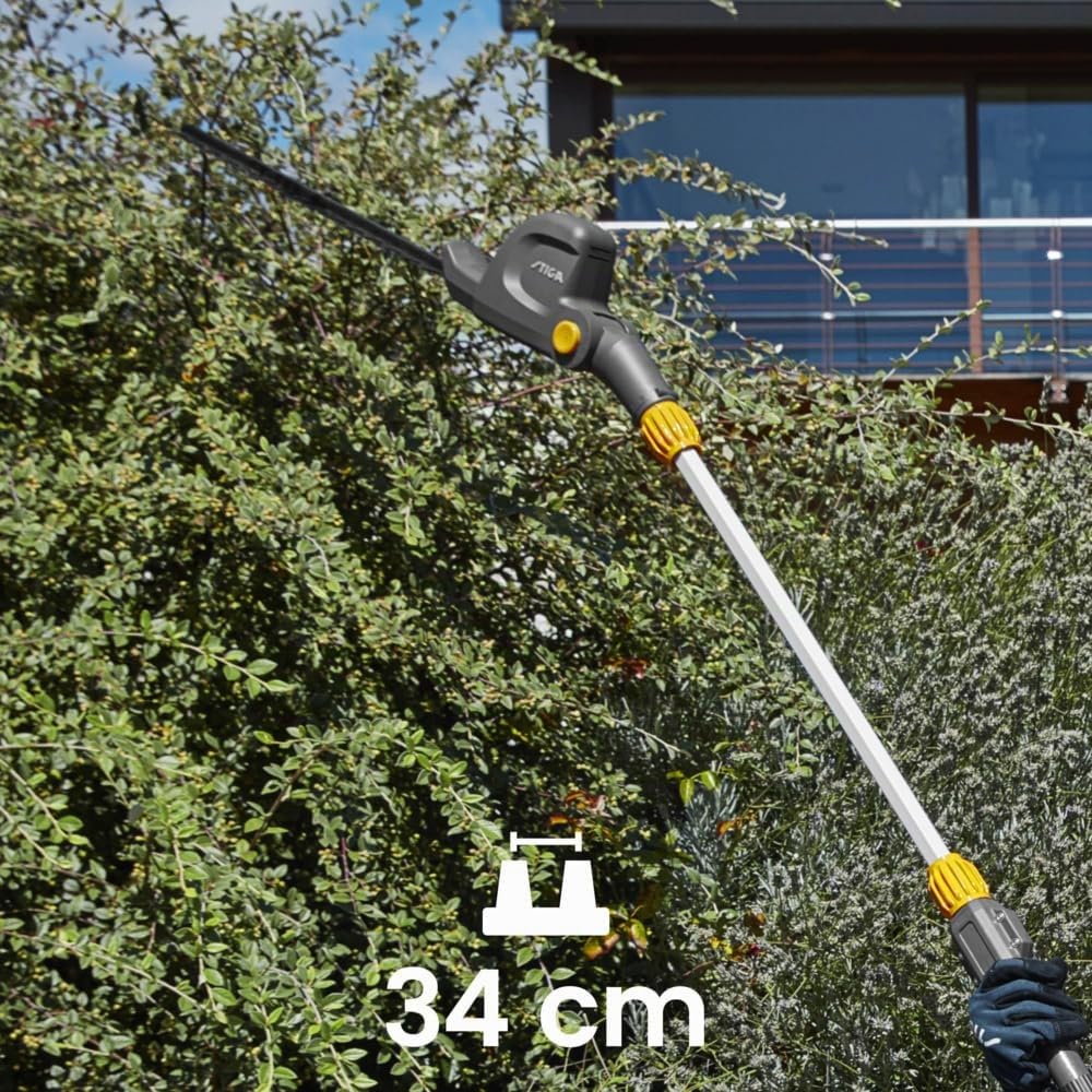 STIGA PH 700e Tagliasiepi Telescopico A Batteria, 48 V, 60 cm – Asta Telescopica 65 cm, Lama Doppia Azione Regol. 6 Angoli – Per Siepi E Alberi Alti