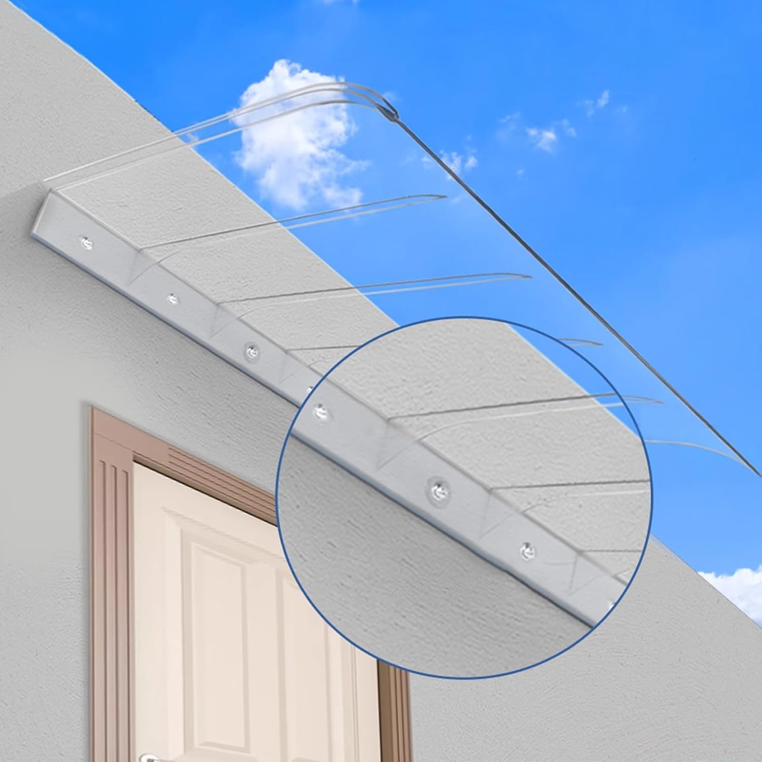 Curved Outdoor Window Rain Shelter Cover,Front Door Canopy Outdoor Awning,Window Rain Roof Cover,Rain Awning,Outdoor Garden Canopy Awnings,Transparent Polycarbonate Cover (50x120cm/20 x47)