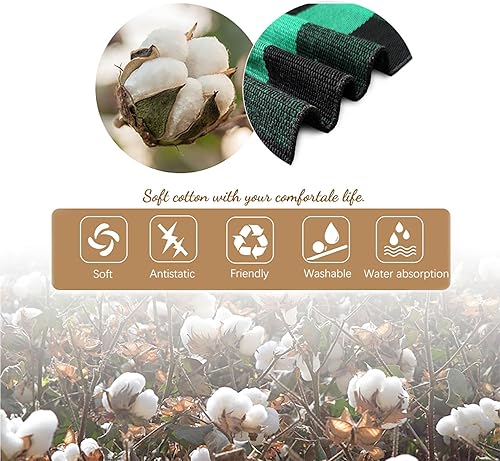 Miniatura 6 de KOZYFLY Alfombra de lana cuadriculada de 2 x 6 pies, color negro y verde, lavable para pasillos, alfombra de algodón para cocina, dormitorio, sala