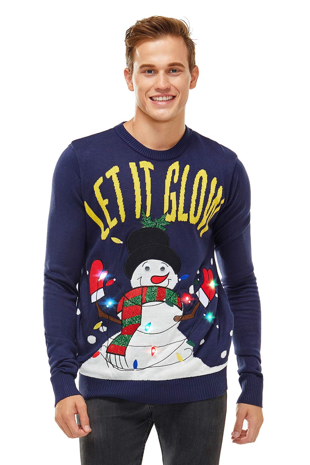 Unisex Men's LED Christmas Jumper Light Up Funny Novelty Rudolph Santa  Reindeer Xmas Tree Sweater