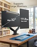 HUANUO Support Double Moniteur pour 13 à 32 Pouces, Support de Moniteur Double Design, Entièrement Réglable avec Inclinaison, Rotation, VESA 75/100, 19.8lbs par bras