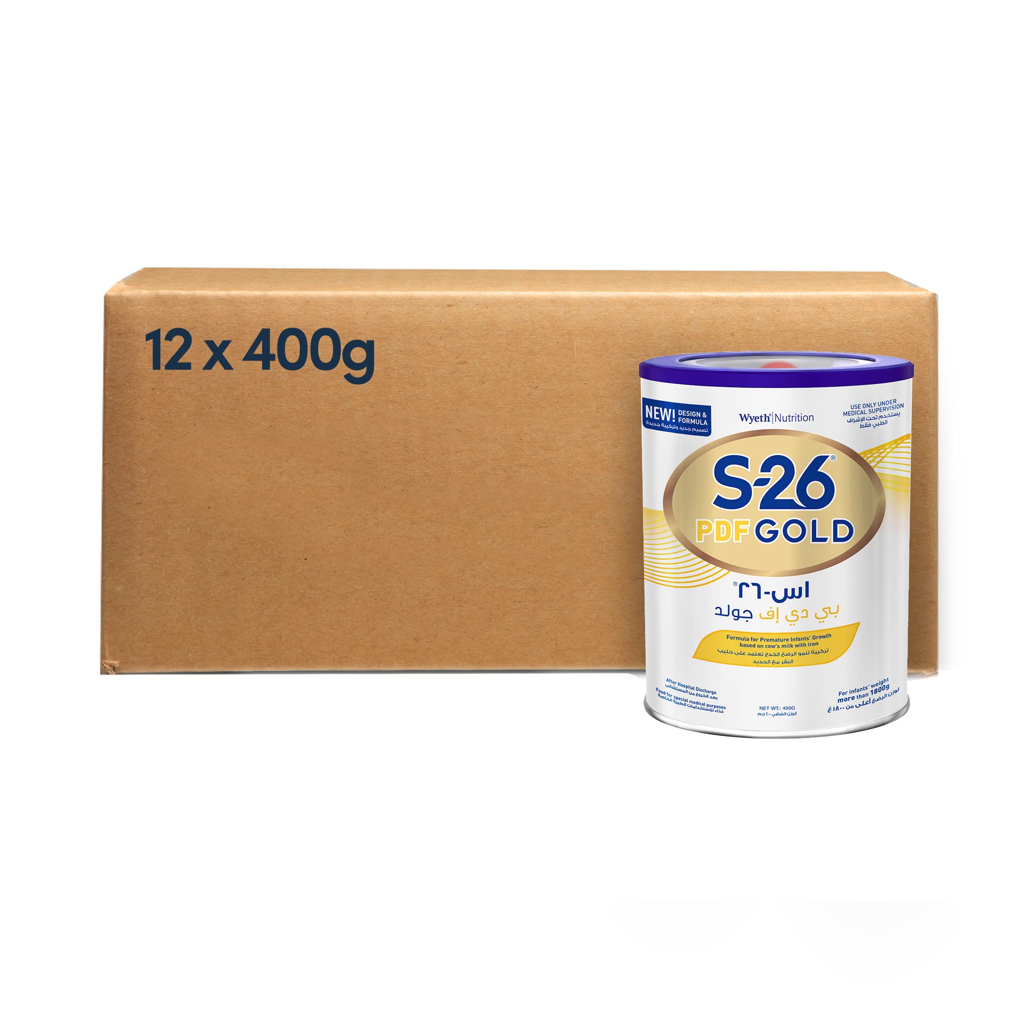 S26 Nestle S 26 Wyeth Nutrition Pdf Gold Post Discharge Formula Milk Based From 0 6 Months, 400g Pack of 12