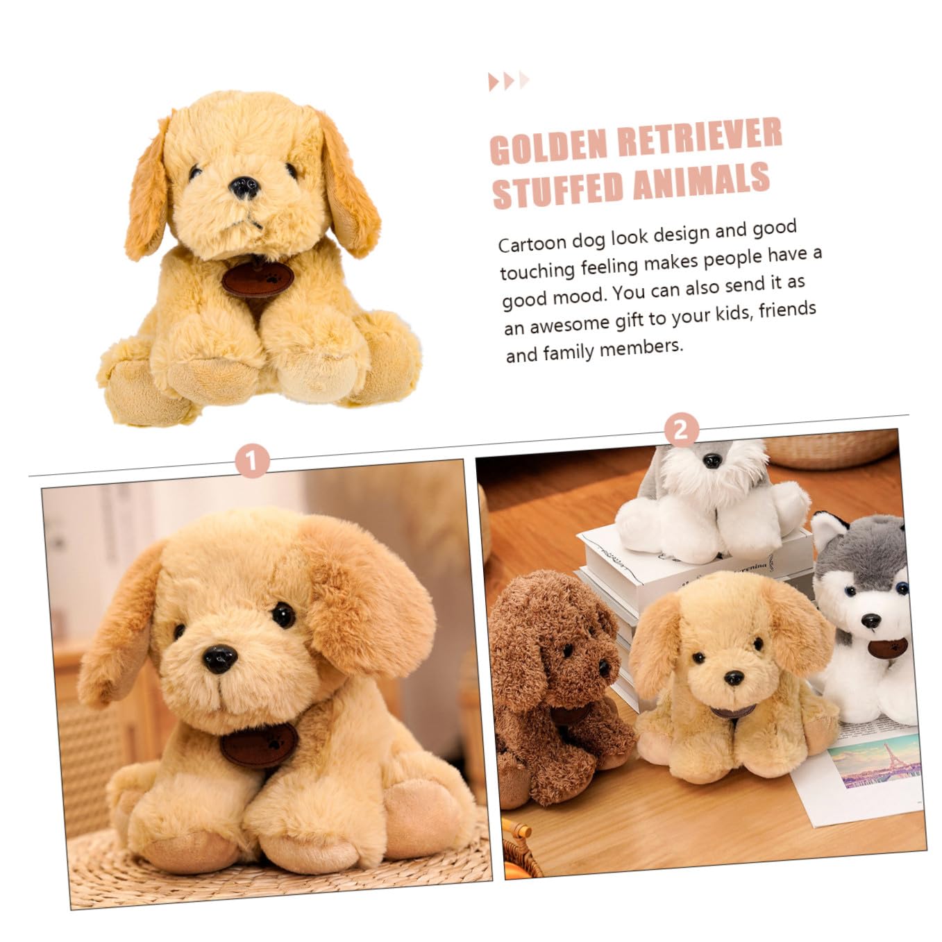 Muñeco de Perro Adorable de Peluche Ligero y Fácil de Guardar Forma de Cachorro Sentado, Relleno de Algodón PP Adecuado para Decoración Decorativa