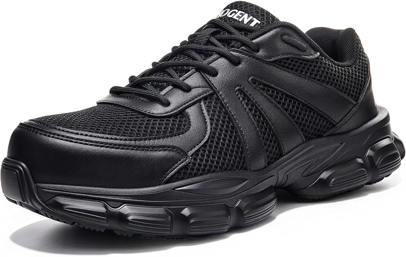 Hogent Steel Toe Shoes Black 12 Women/10.5 Men in Black