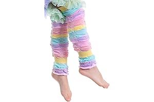 Sherbet Stripe Legruffle Leg Warmers for Girls