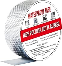 BERO Silver Aluminium Metal Foil Tape 6Meter High Polymer Instantly Leakage Repair Butyl Waterproof Tape Pipe Leakage Roof Water Tape Leakage Self Adhesive Tape Sealing