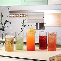 Vista 2 de Highball - Juego de 8 vasos de borosilicato de 15 onzas de capacidad, finos y ligeros vasos de borosilicato que se pueden utilizar para beber