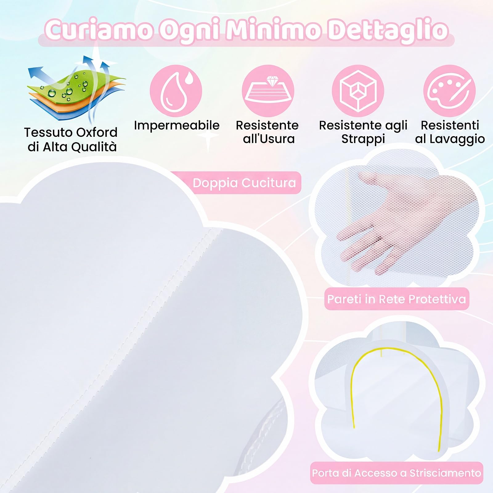 COSTWAY Castello Gonfiabile con Soffiatore, Trampolino, Scivolo, Piscina | Casa Gonfiabile per Interno ed Esterno con Canestro, 100 Palloncini e Borsa, per Bambini 3-12 Anni, 252 x 242 x 191,5 cm