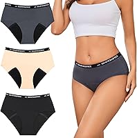 Vista 1 de Ropa interior para incontinencia para mujer, a prueba de fugas, 2.0, de alta absorción, a prueba de fugas, control de vejiga menstrual, calzoncillos